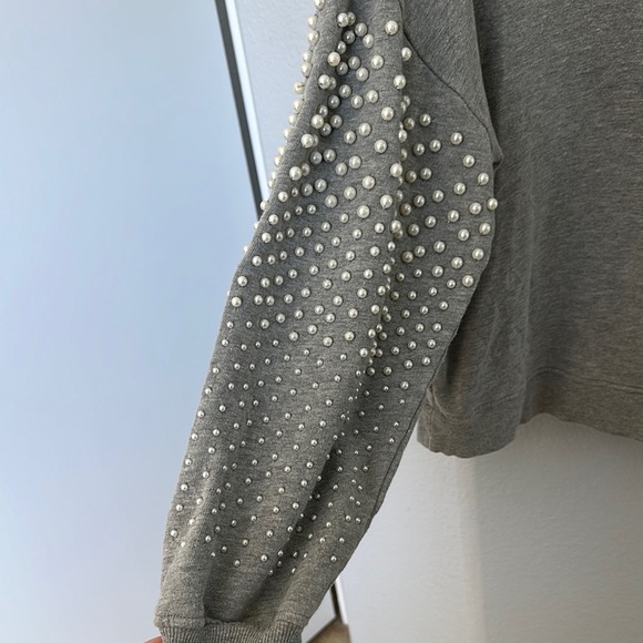 Joie Gray Sweater with Pearl Embellishments - Picture 4 of 5